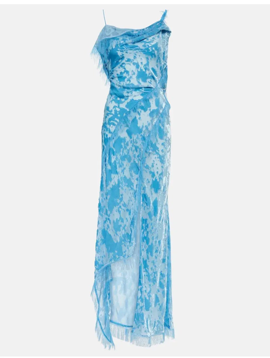 Acne Studios Women's Asymmetric Velvet Maxi Dress Neon Blue Size 34 / AU 6 photo 6
