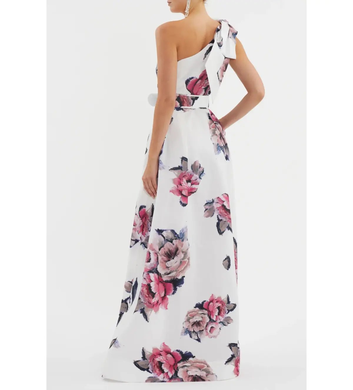 Rebecca Vallance Aveline One Shoulder Gown White Floral Size AU 10 photo 3