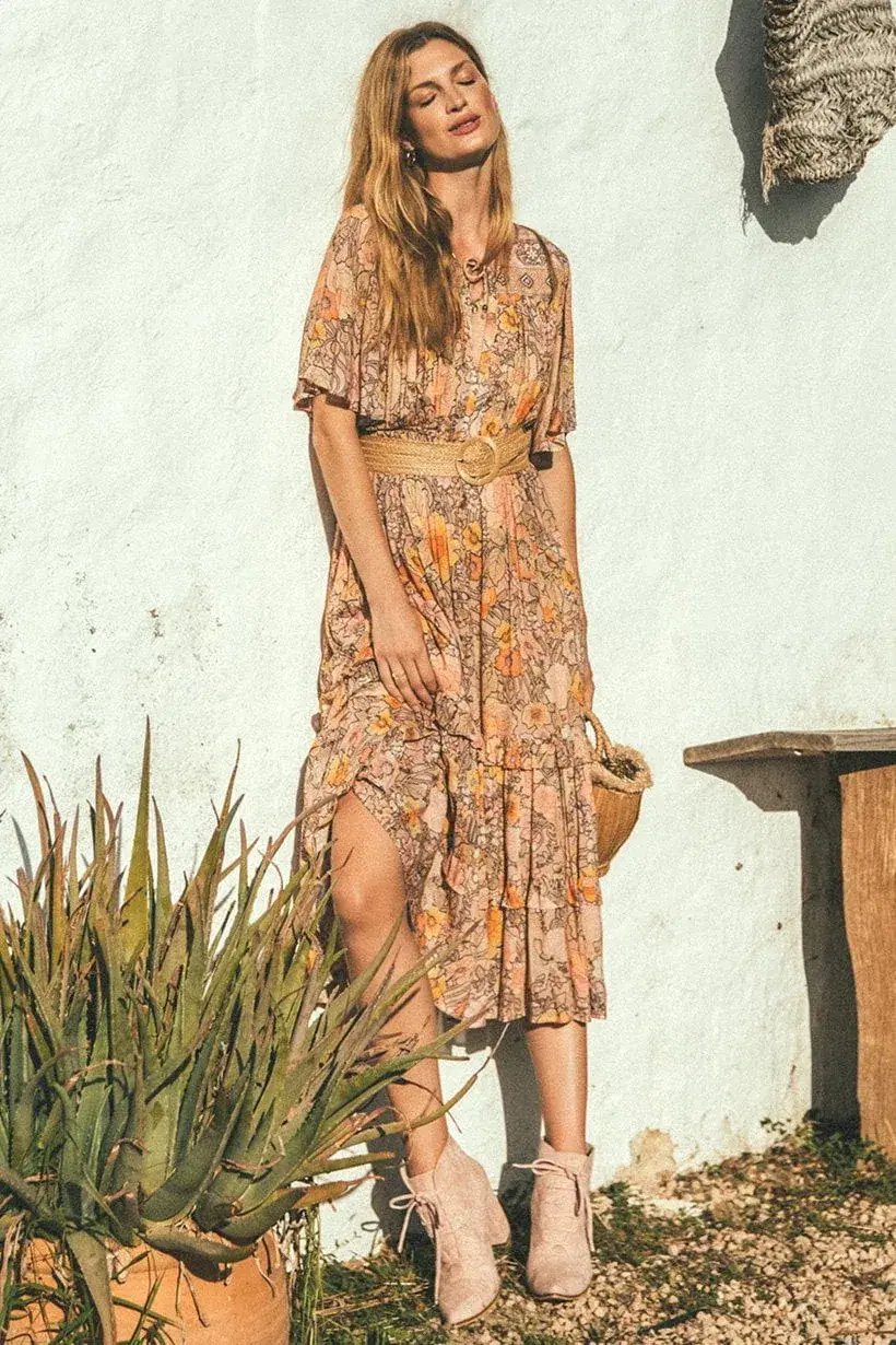Spell & The Gypsy Amethyst Garden Party Dress Peach Size XS / AU 6 photo 2