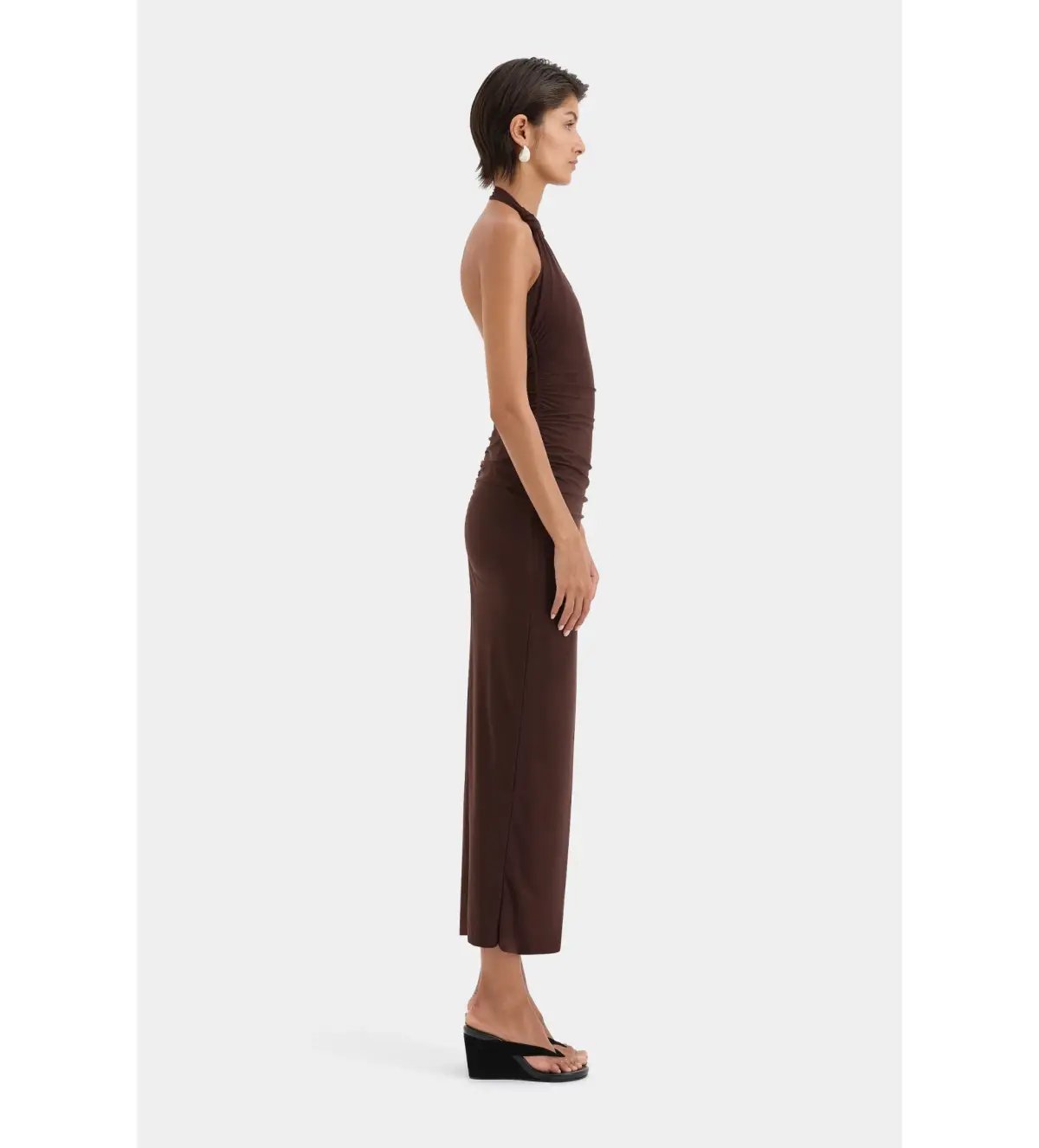 SIR Jacques Knot Midi Dress Chocolate Size AU 8 photo 2