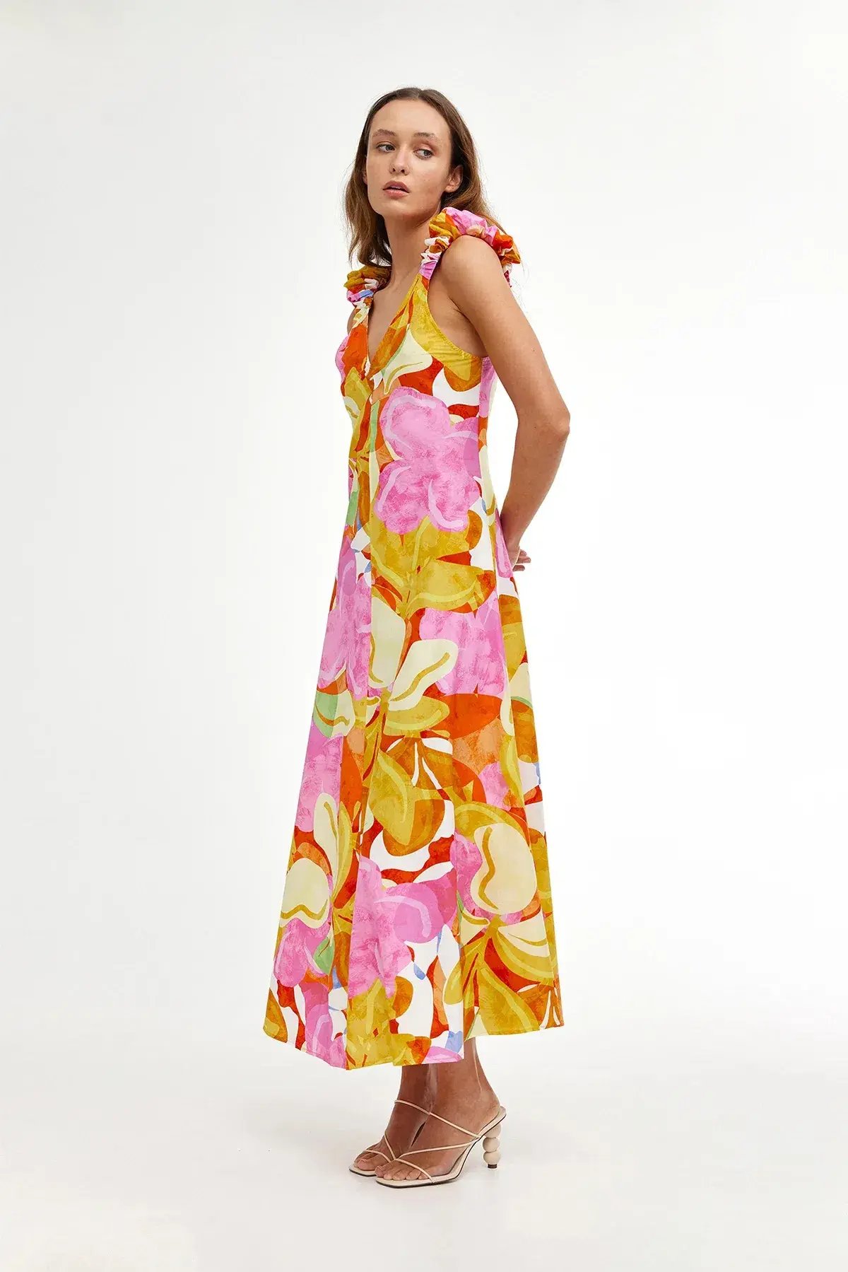 Kinney Paloma Midi Dress Capri Abstract Size S / AU 8 photo 5