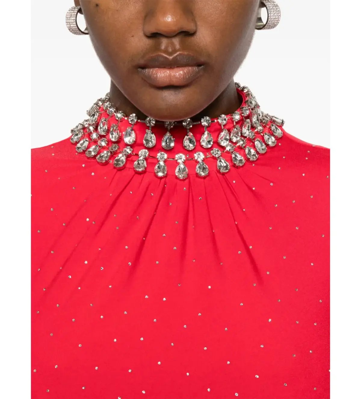 Nissa Crystal Embellished Maxi Dress in Red Size AU 10 photo 4