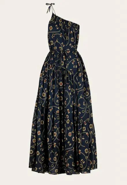 Shona Joy Vacance One Shoulder Tiered Maxi Dress Print Size 16 photo 4