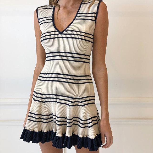 Alice McCall - Frenchie Dress Navy & White Sz 6 photo 2