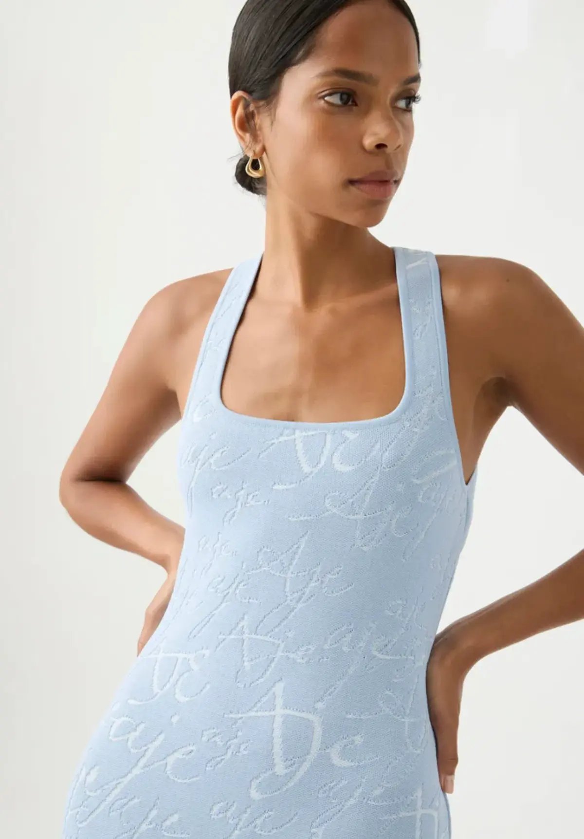 Aje Soleil Knit Mini Dress Blue Size 8 / S photo 2