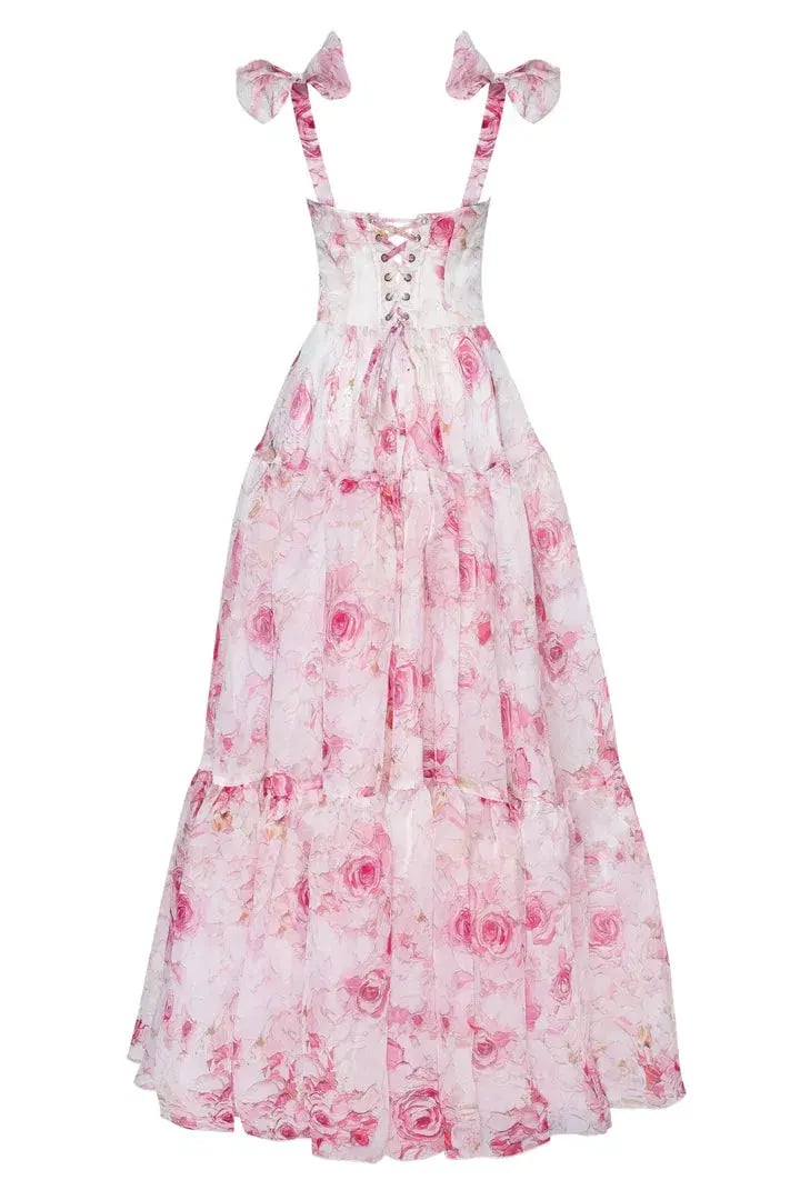 Milla Pink Peony Tenter Floral Maxi Tie-up Dress Floral Size AU 6 photo 5