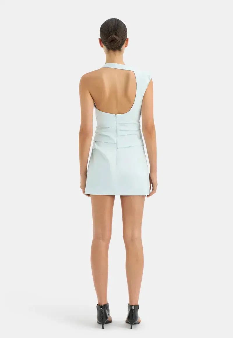 Sir The Label Azul Gathered Mini Dress Ice Blue Size 1/ AU 8 photo 3