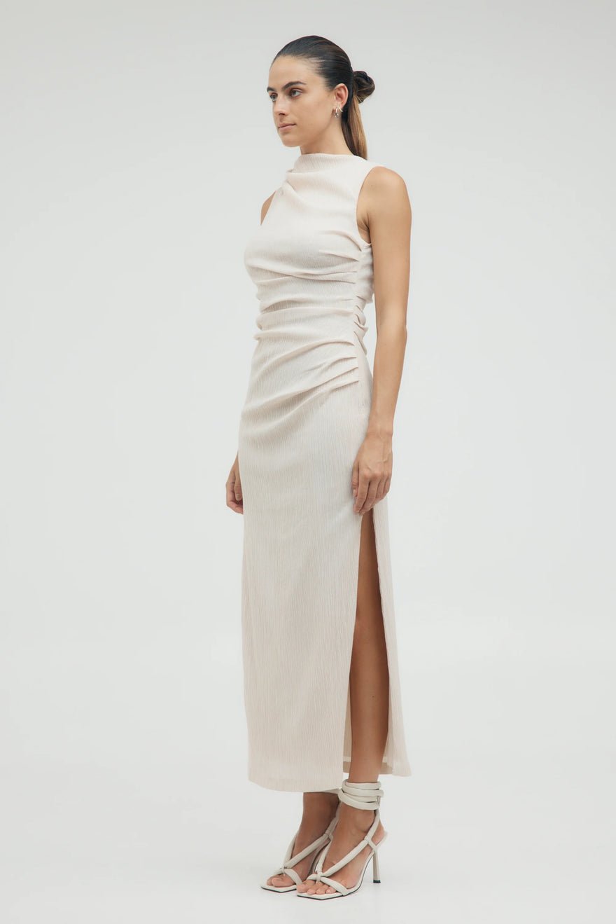 Third Form Electric Tucked Maxi Tank Dress - Bone photo 3