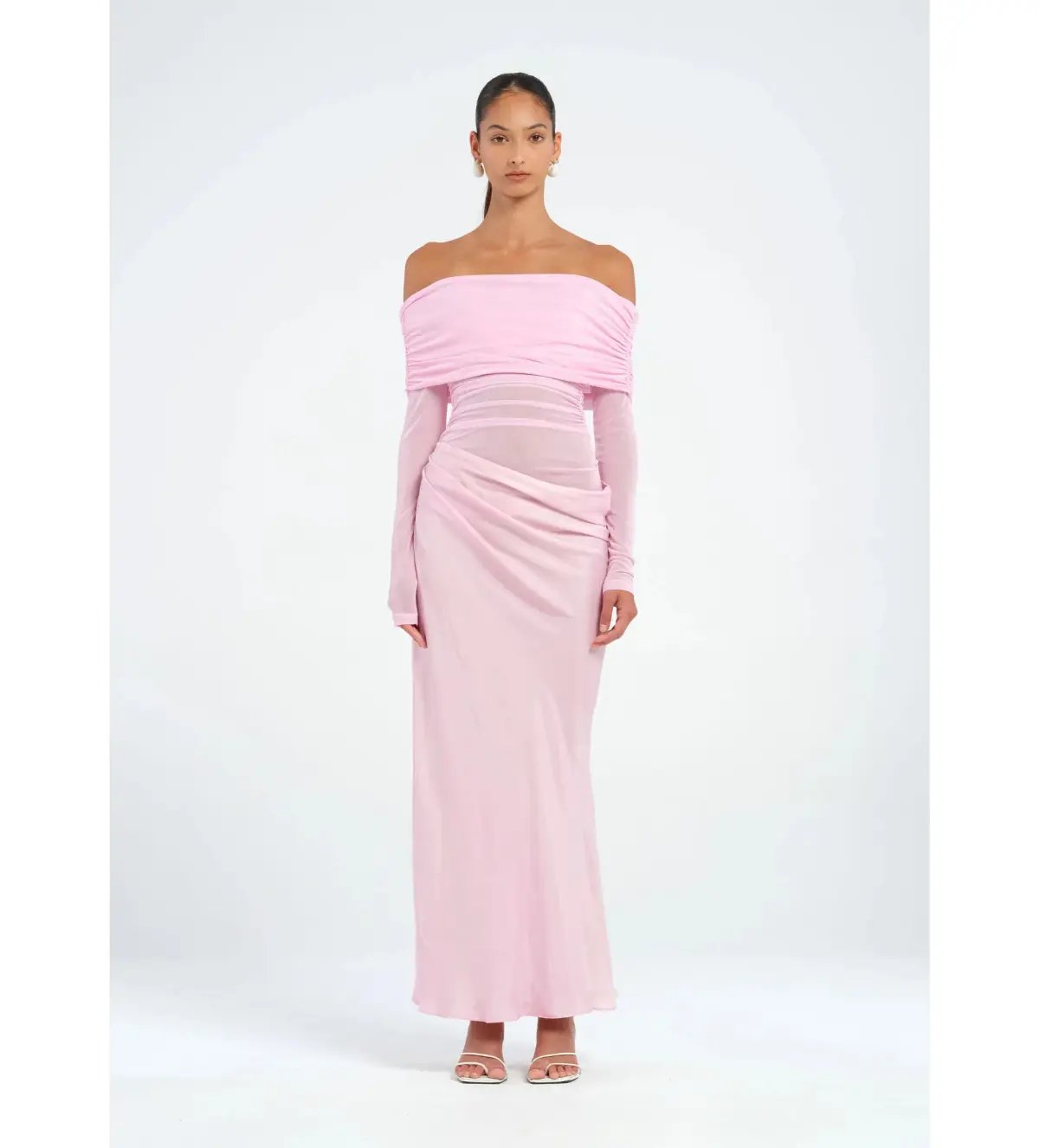 Benni Yasmin Off Shoulder Maxi Baby Pink Size 6 photo 2