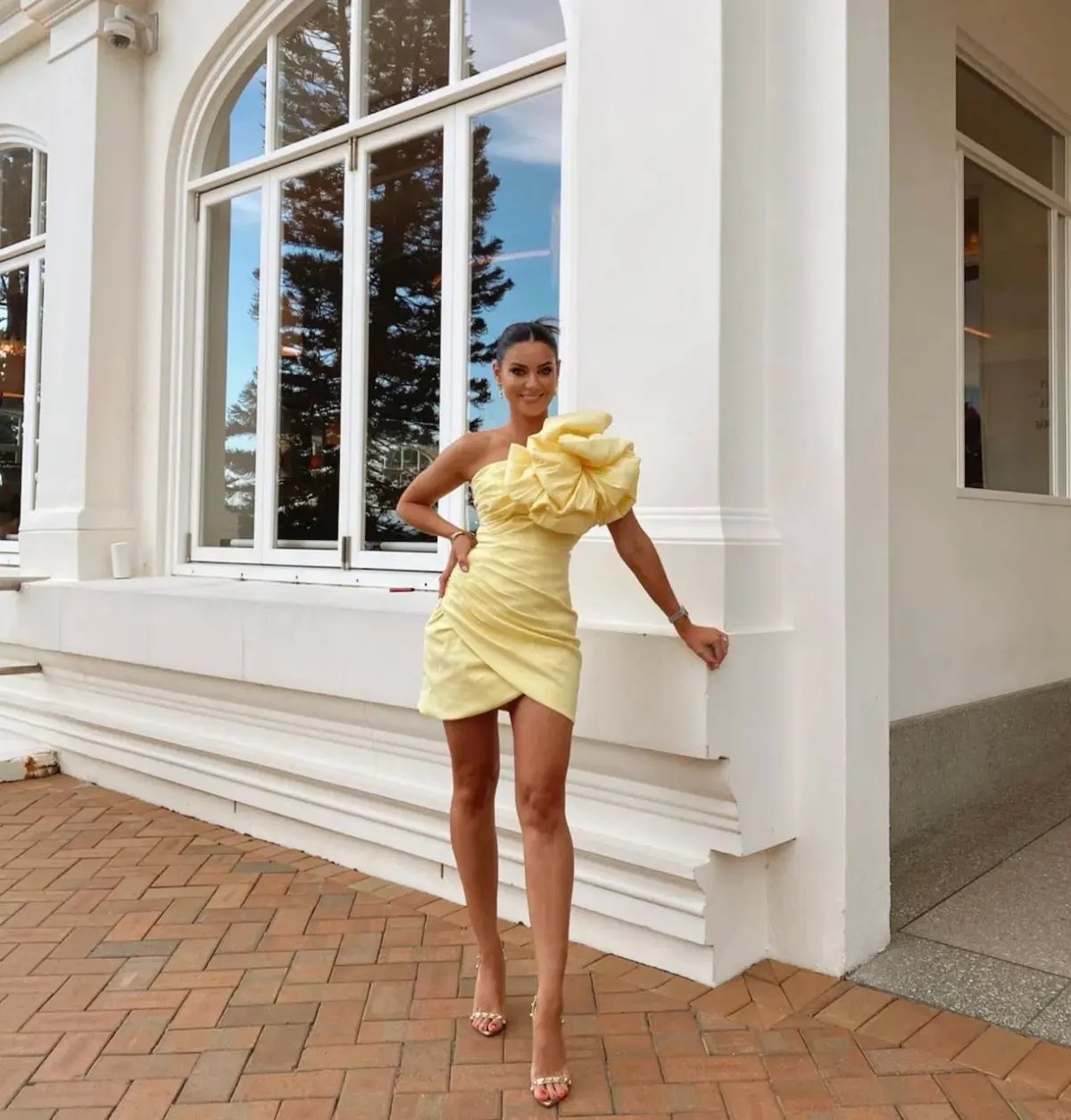 Rachel Gilbert Evana Mini In Yellow Size AU 8 photo 4