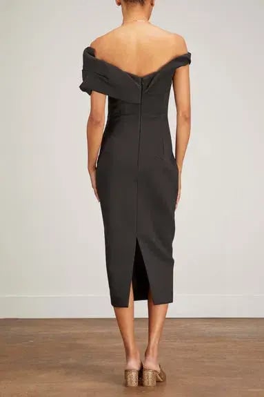 Rachel Gilbert Matteo Midi Dress Black Size 6 photo 2