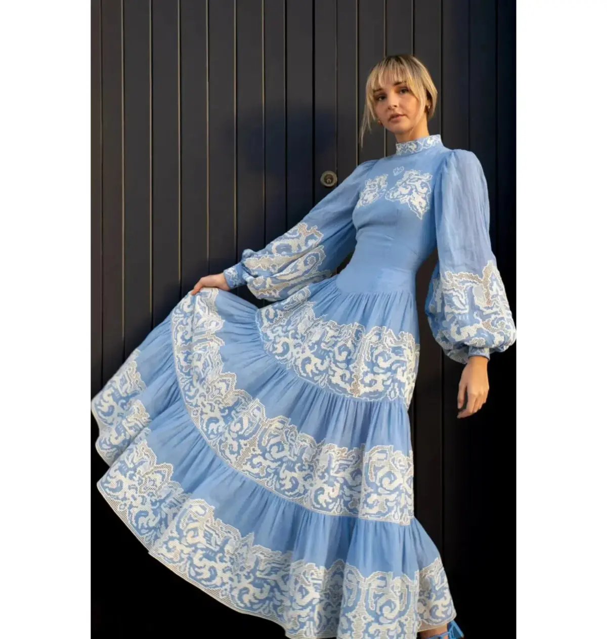 Alemais Arion Midi Dress Cornflower Blue Size AU 8 photo 3