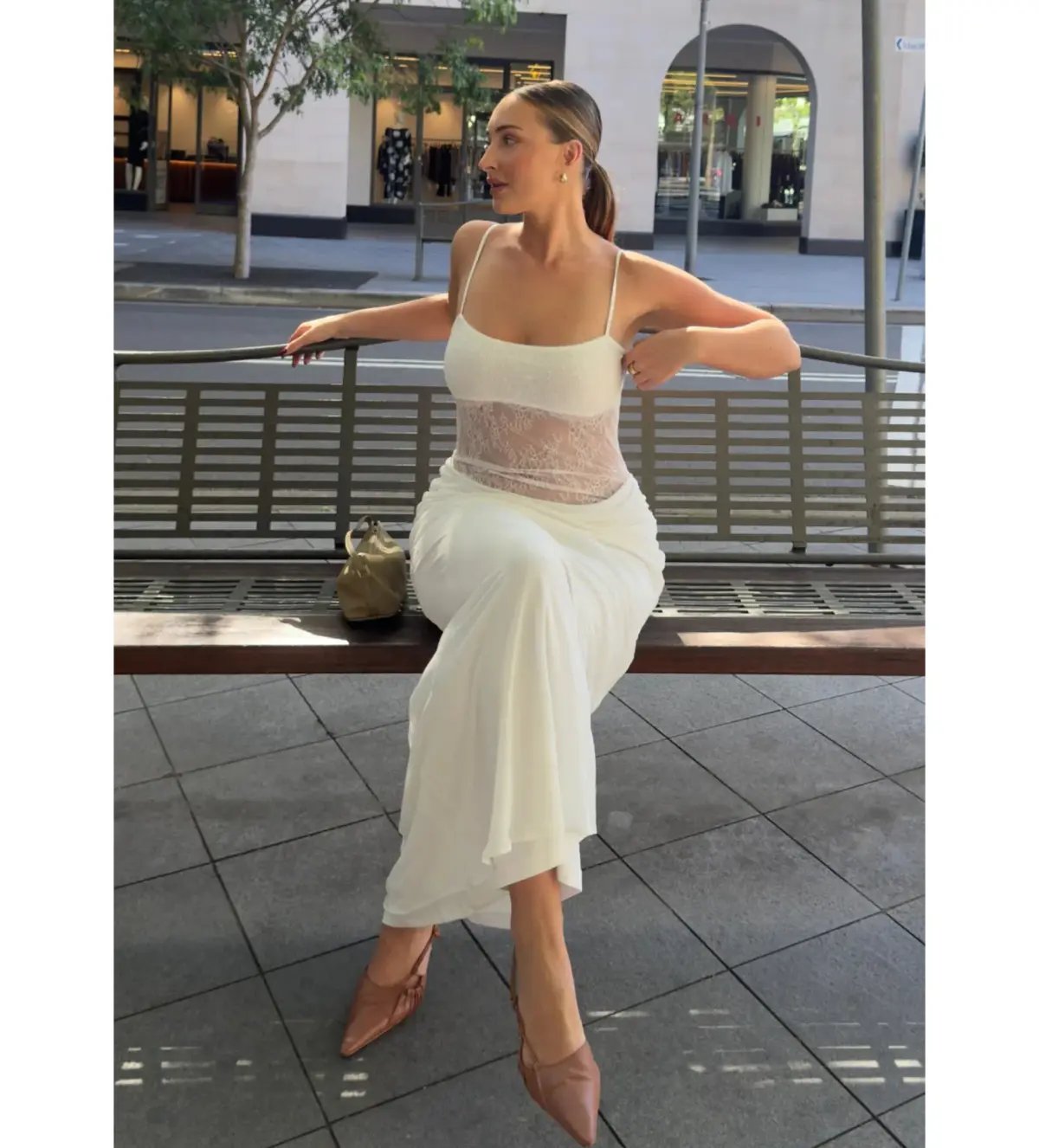 Benni Gabriel Maxi Dress White Size AU 6 photo 5
