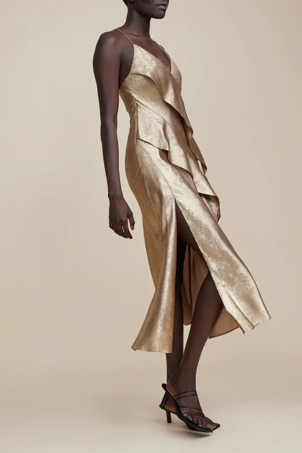 Acler Queensbridge Midi Dress Gold Size 14 photo 5