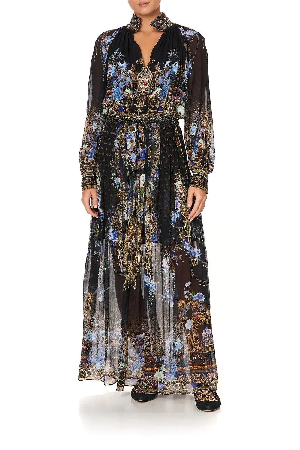 Camilla Long Sleeve Dress With Collar Palace Playhouse Size 10 photo 3