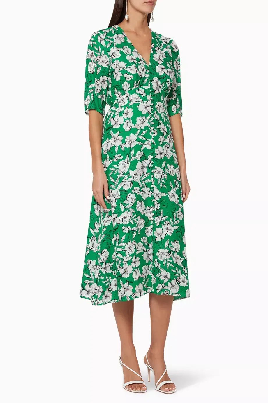 La Maison Talulah That Forever Feeling Midi Dress Green Floral Size 8 photo 2