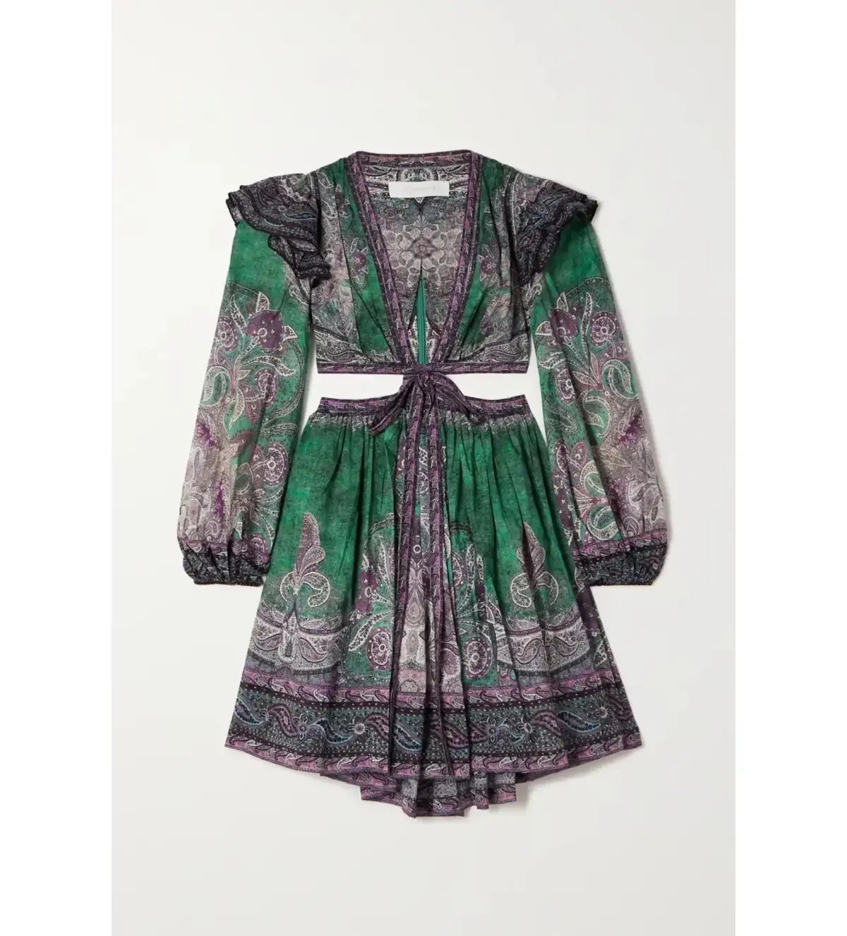 Zimmermann Anneke Ruffle Mini Dress Floral Size 1/AU 10 photo 3