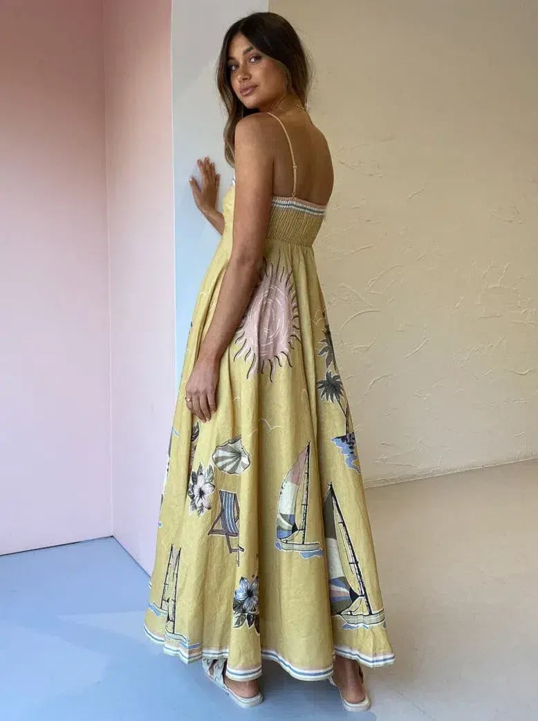 Alemais Sunset Shades Sundress Yellow Size 12 photo 3