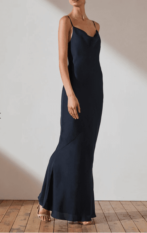 Shona Joy Luxe Bias Cowl Slip Dress Navy photo 2