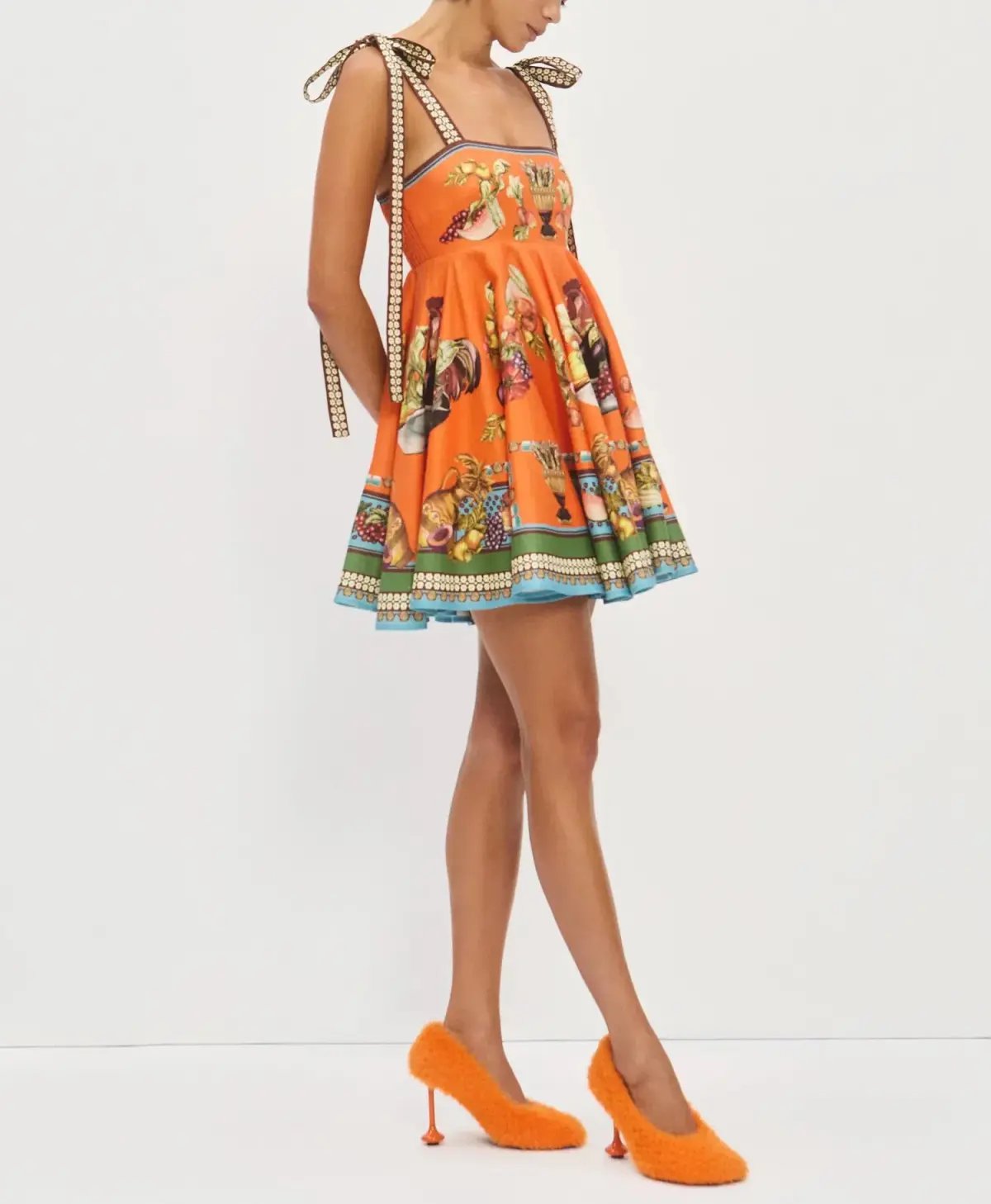 Alemais Rocco Mini Dress Orange Print Size 12 photo 2