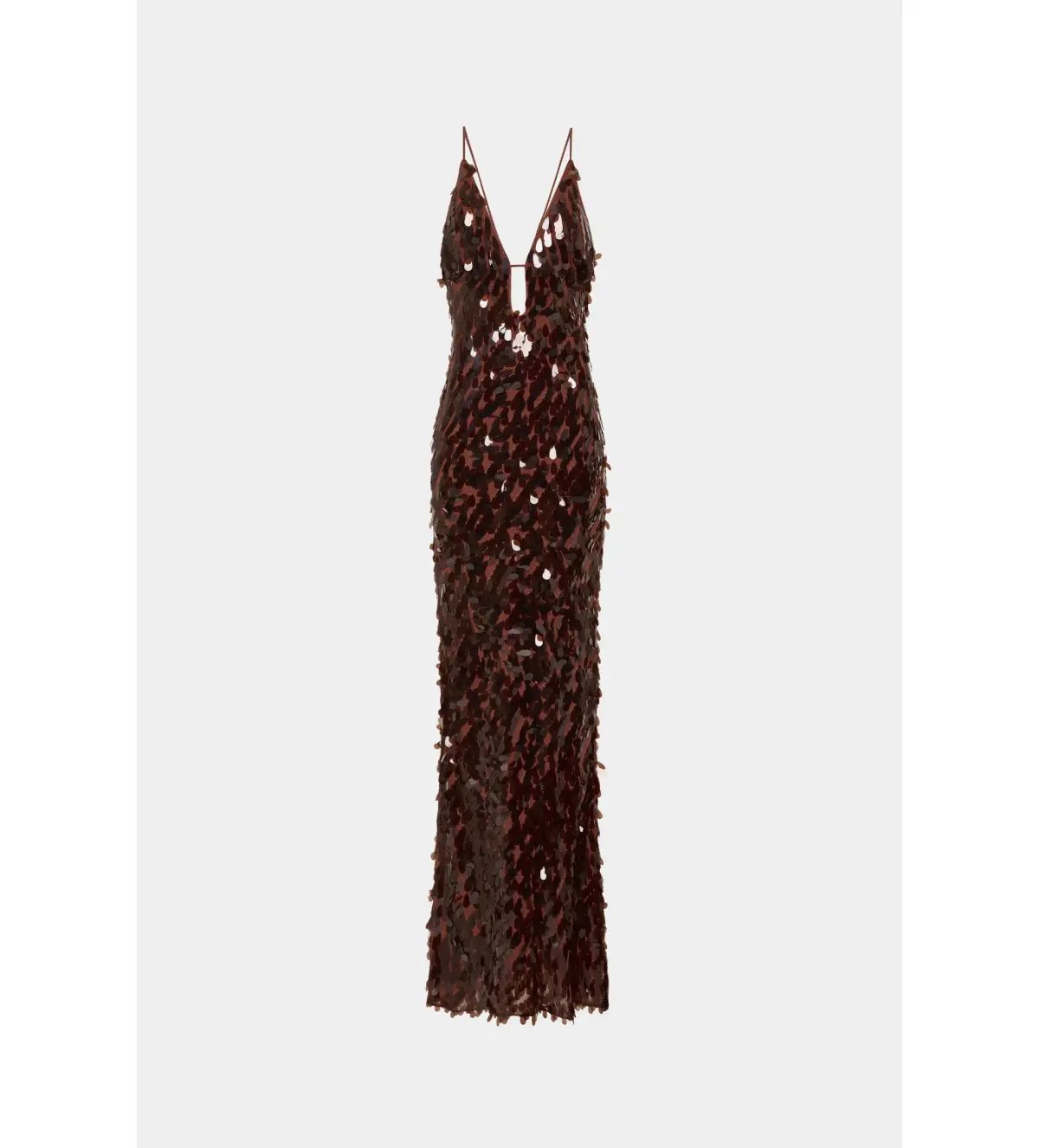 MISHA Sapphire Sequin Maxi Dress Fig Size 10/M photo 5