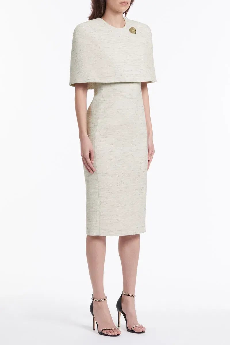 Carla Zampatti Cape Dress Cream Size 6 photo 2