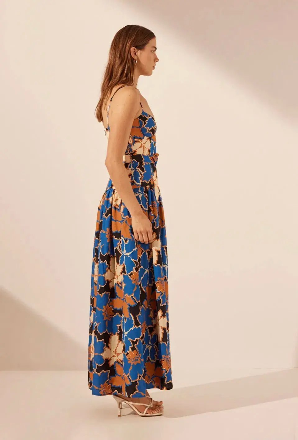 Shona Joy Karla Panelled Bustier Maxi Dress Strong Blue/Multi Size 8 photo 5