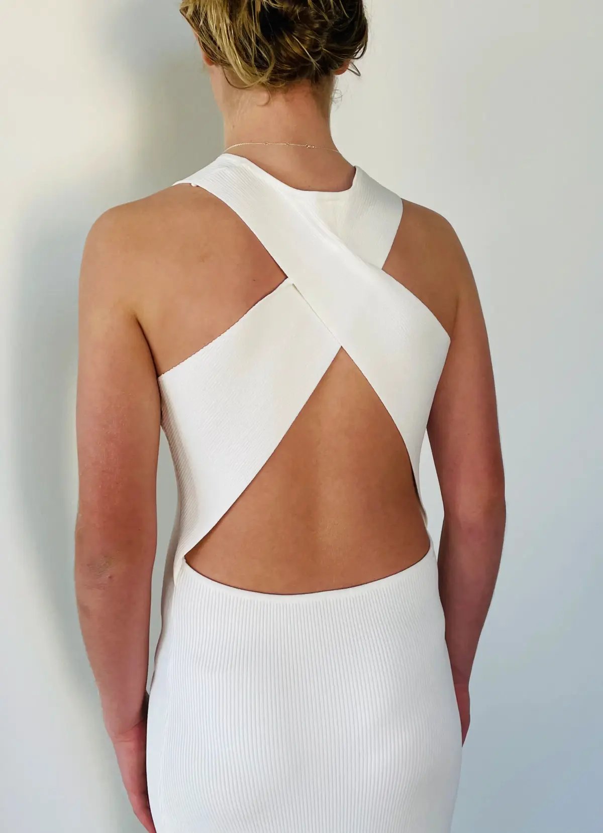 Sir the Label Celena Cross Back Dress White Size 8 photo 4
