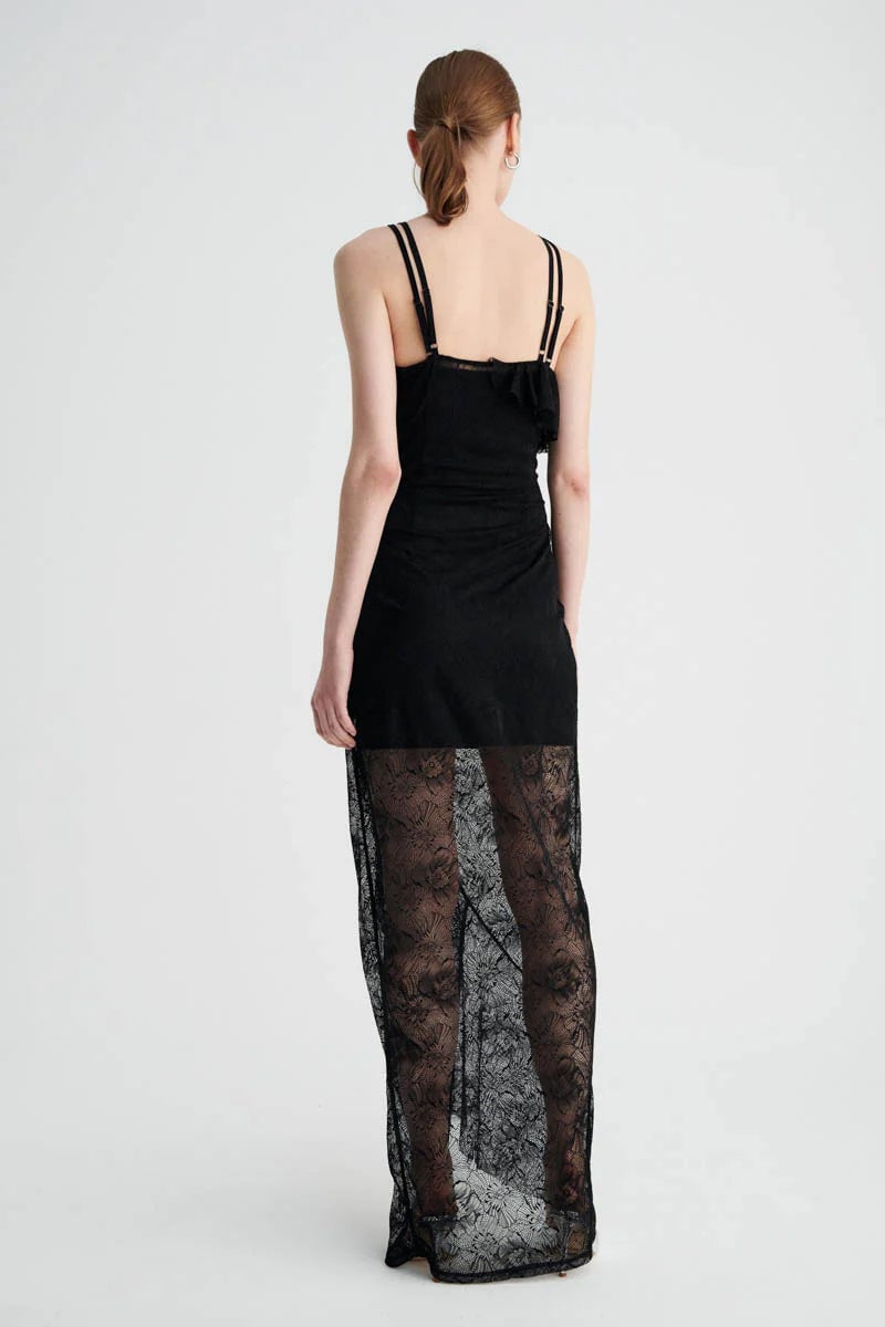 SUBOO GEMINI LACE SLIP DRESS - BLACK photo 4