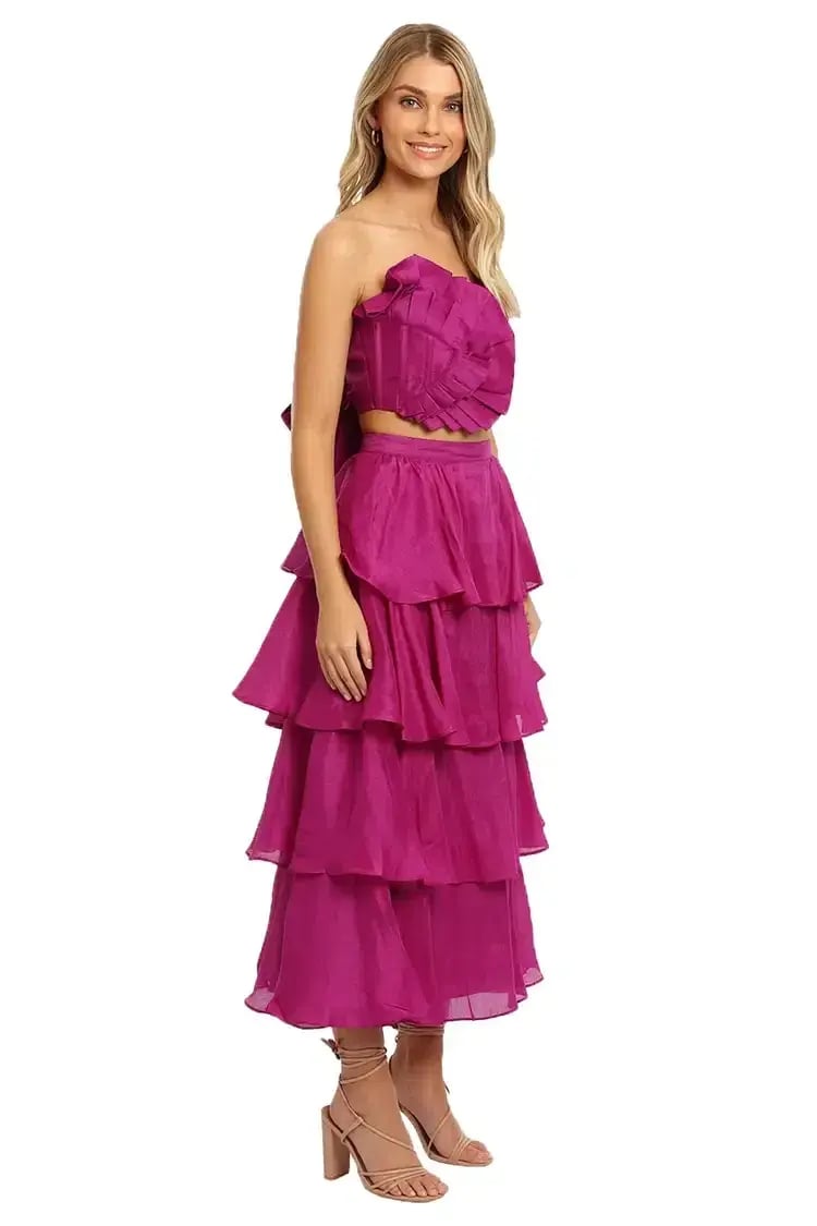 Leo Lin Violet Bustier and Skirt Set Size 14 photo 4