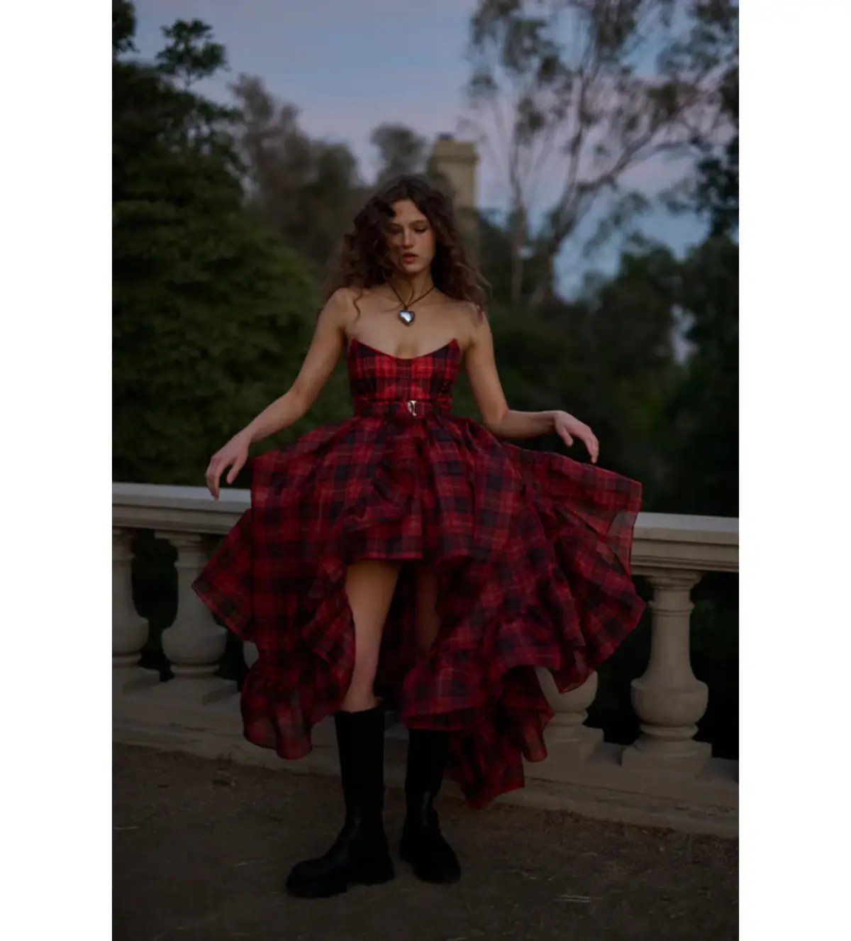 Selkie The Royal Tartan Veuve Dress & Tournure Set Size XS photo 2