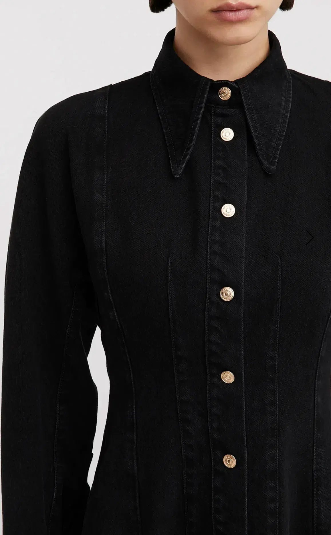 Scanlan Theodore Denim Cocoon Sleeve Mini Dress Black Size 6 photo 4