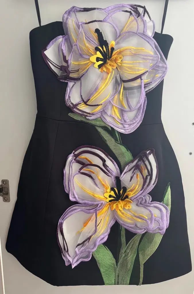 Leo Lin Flower Dress Size 6 photo 3