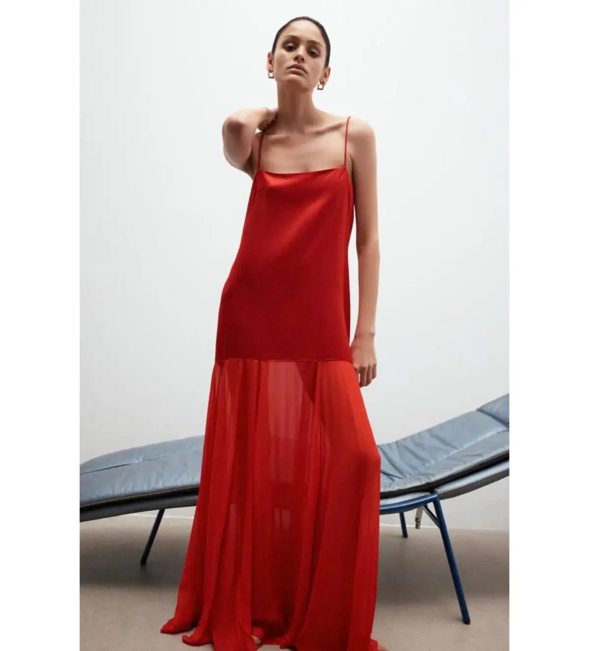 Shona Joy Moraya Dropped Waist Dress Chilli Red Size AU 10 photo 4