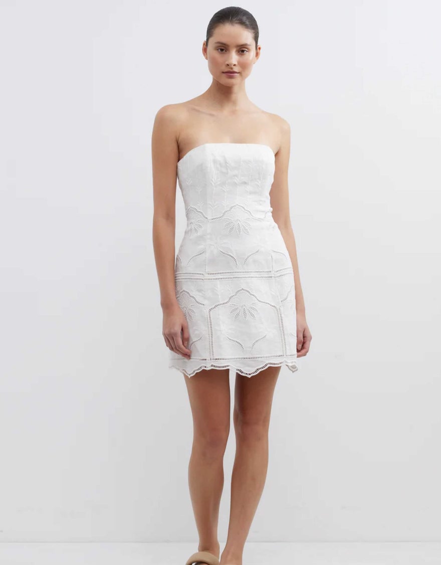 Pasduchas Bonita Strapless Dress, White photo 4