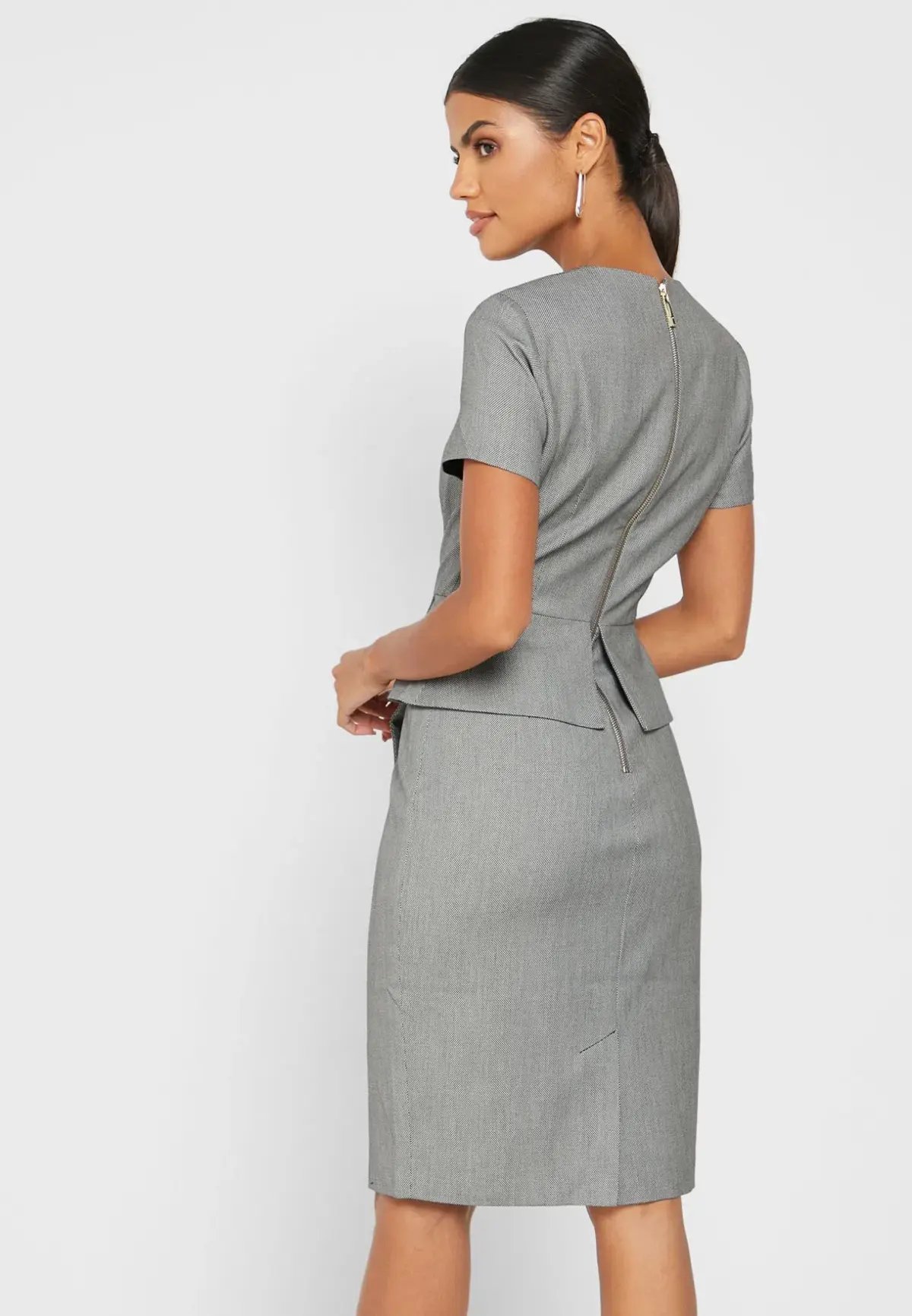 Ted Baker Janza Dress in Viscose Blend in Grey Size 2/AU 10 photo 2