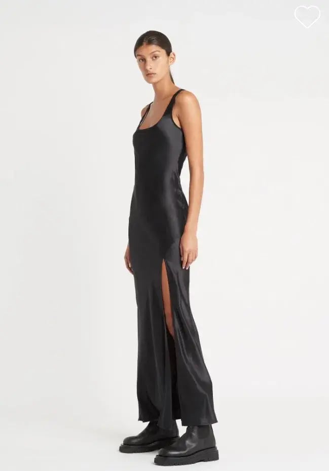 Sir the Label Editta Silk Bias Cut Maxi Dress Black Size 8 photo 7