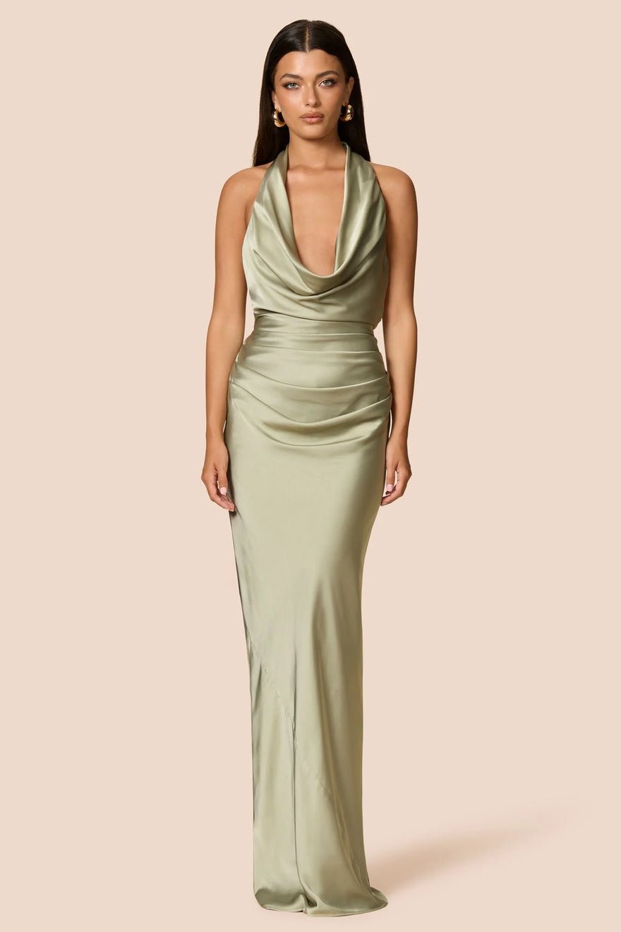 Nookie Penelope Drape Gown - Thyme photo 2