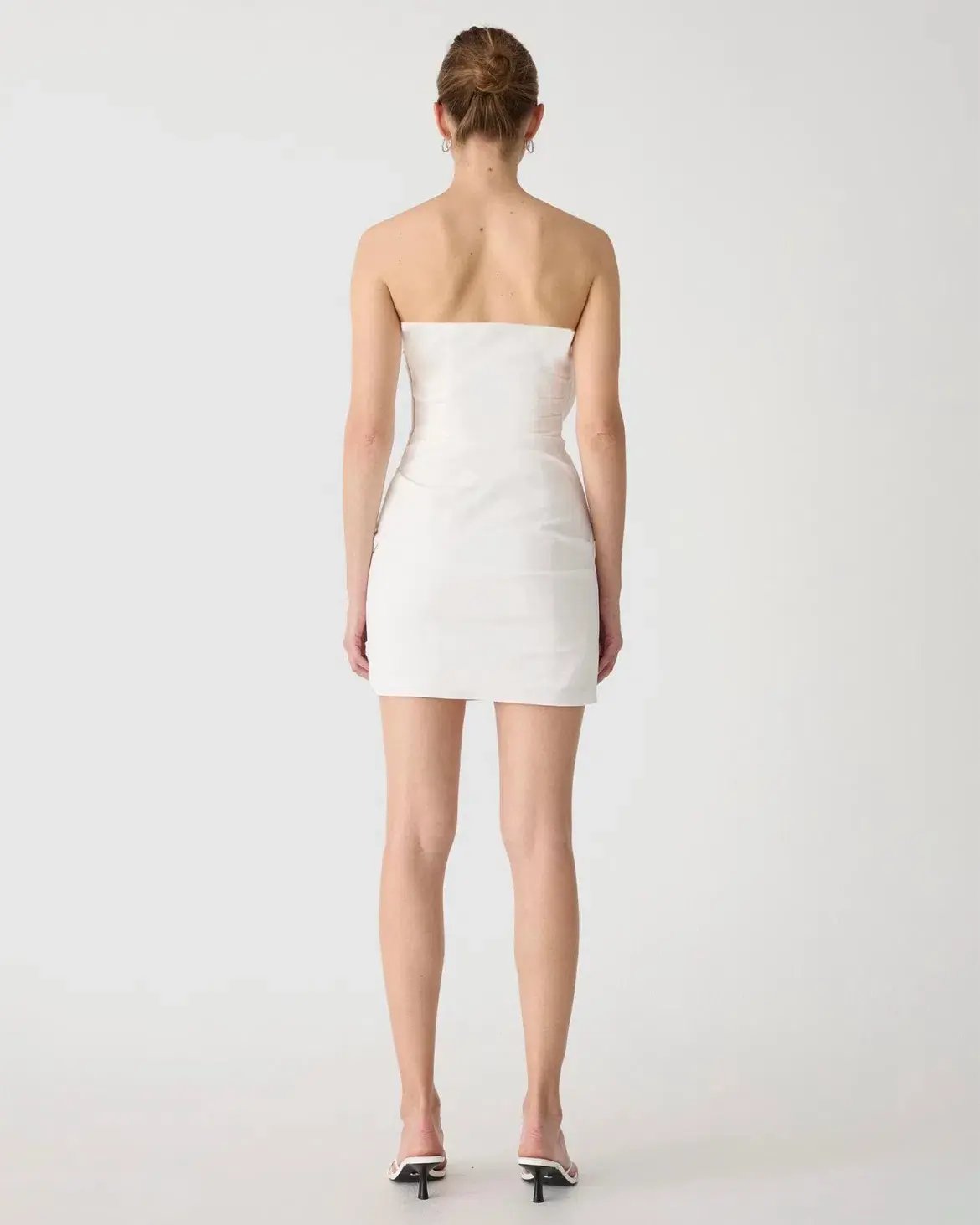 Misha Mercedes Rosette Cotton Sateen Mini Dress White Size S/Au 8 photo 3