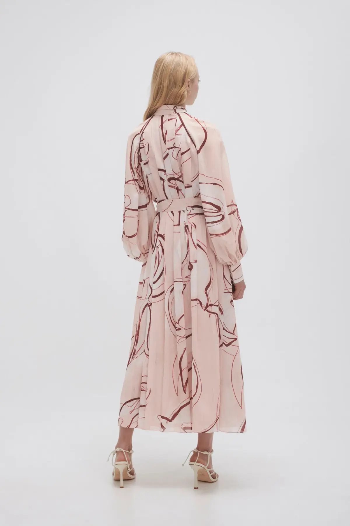 Aje Beatrice Pleated Midi Dress Whimsical Dove Size 10 photo 3