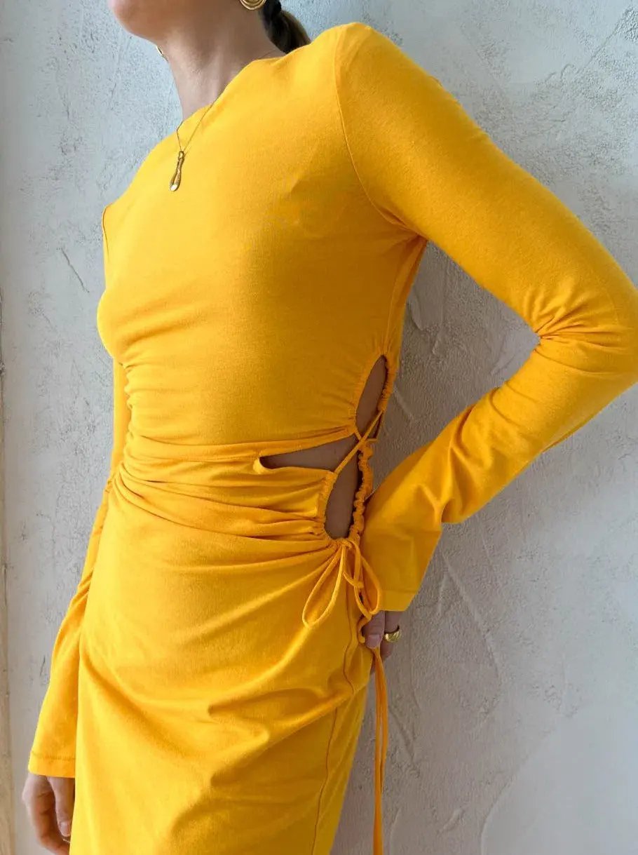 Camilla and Marc Alexandre Midi Dress in Marigold Yellow Size 10 photo 4