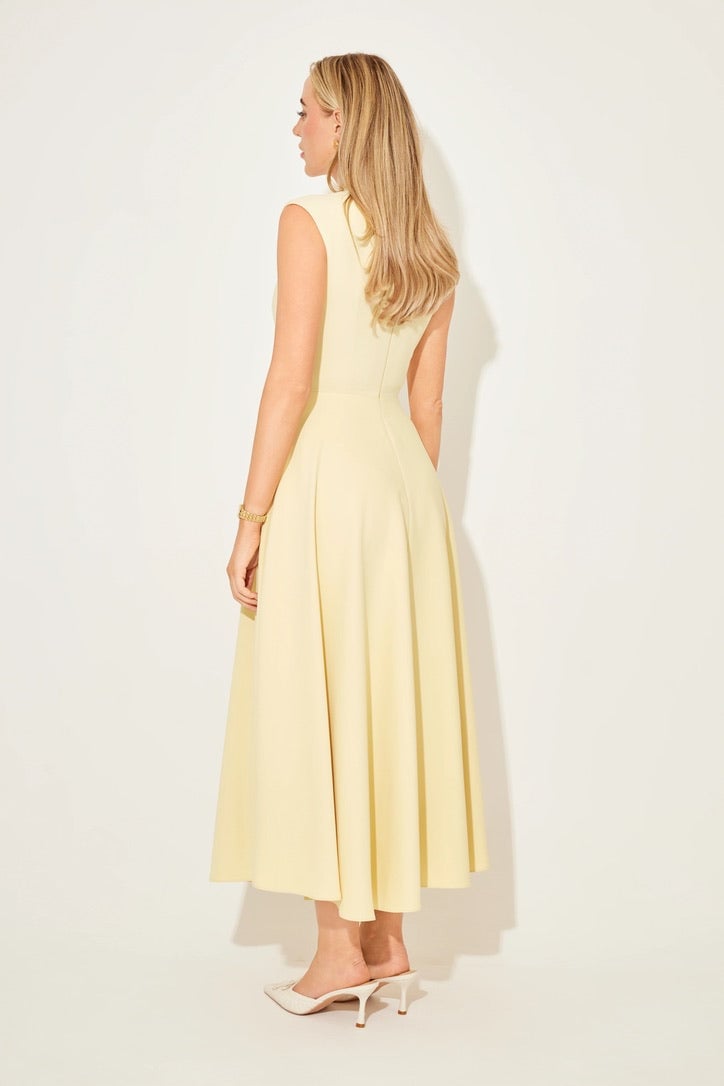 Odd Muse The Ultimate Muse Sleeveless High Waist Midi Dress - Lemon photo 3
