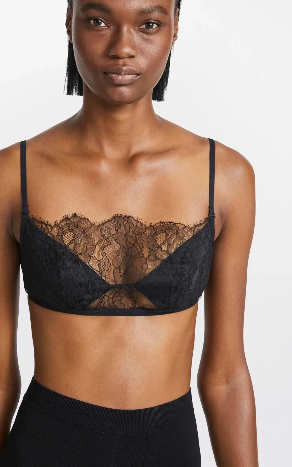 Dion Lee Trace Lace Bandeau Top Black Size 8 photo 2