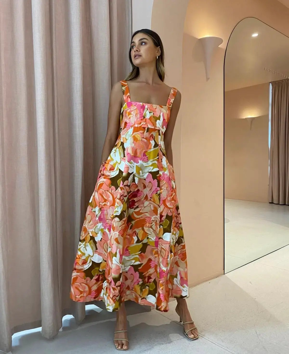 Acler Tate Dress Size 14 Pink Bouquet Maxi photo 2