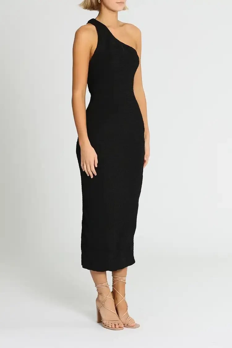 MISHA Hanna Midi Dress Black Size 10/M photo 2