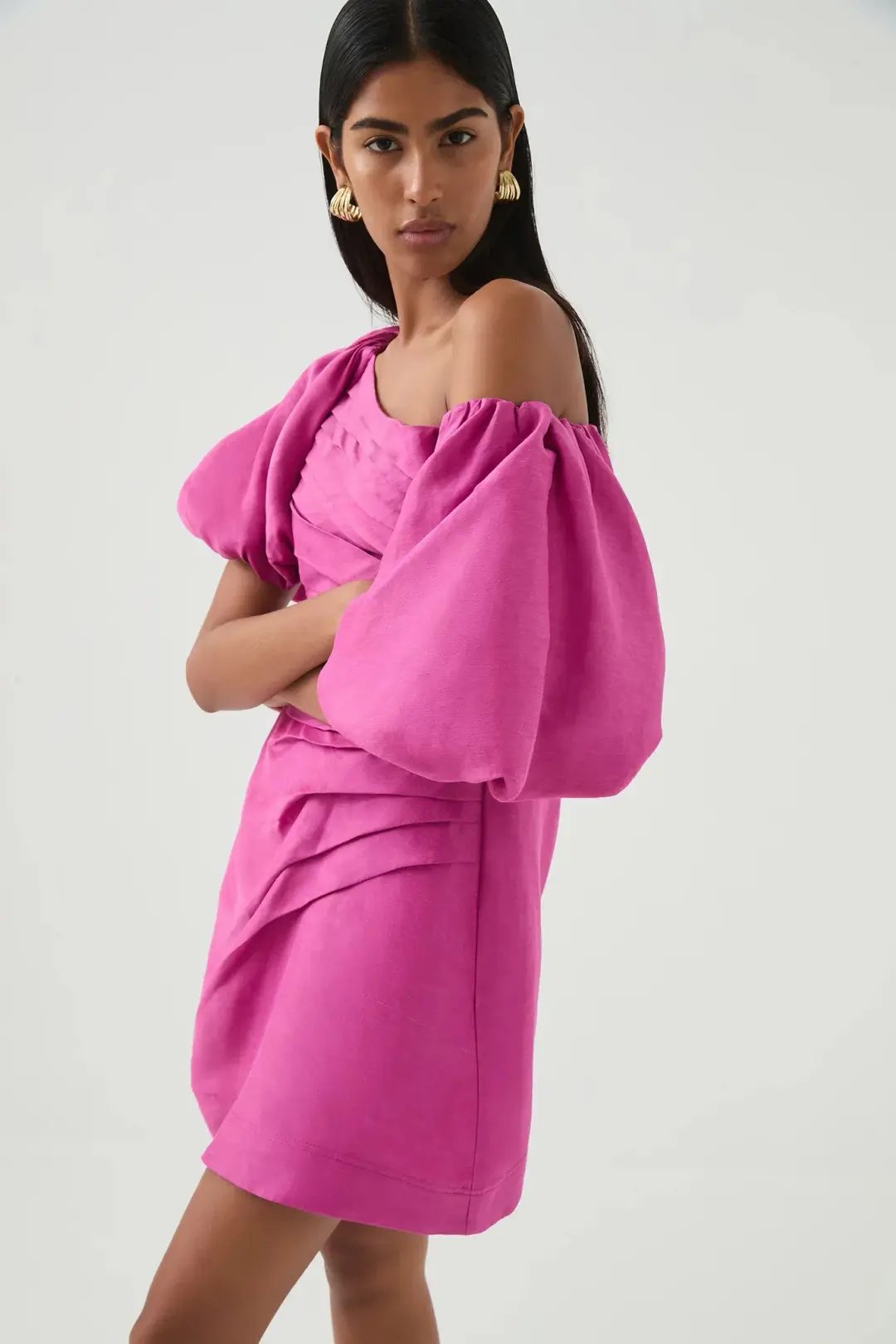 Aje Cadence Ruched Mini Dress / Pink / Size 16 photo 4