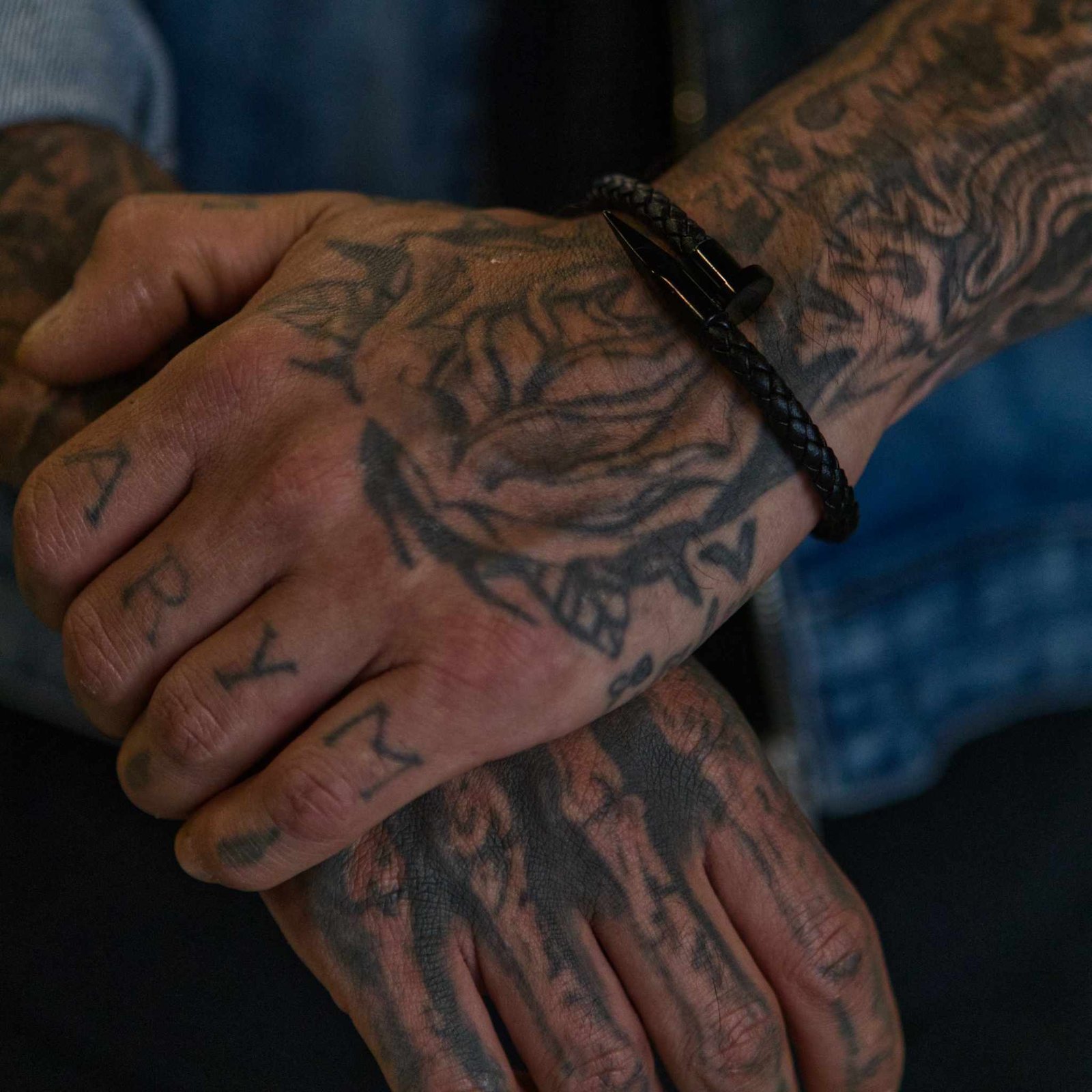 Crucify Leather Bracelet - Black photo 4