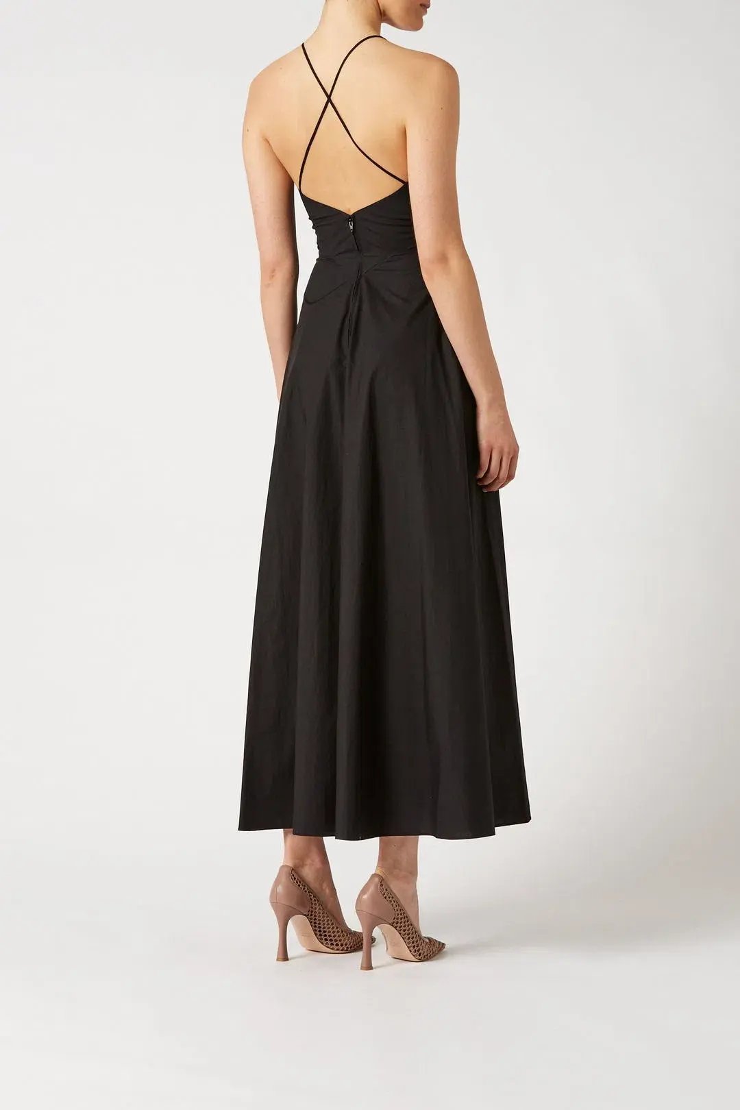 Scanlan Theodore Cotton Strappy Dress Black Size 6 photo 2