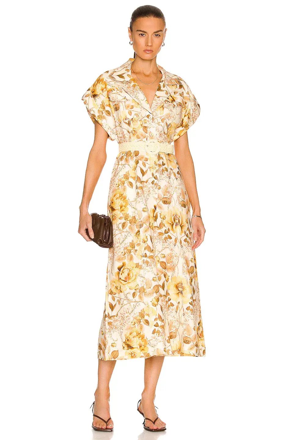 Zimmermann Rosa Roll Cuff Jumpsuit Print Size 16 photo 3