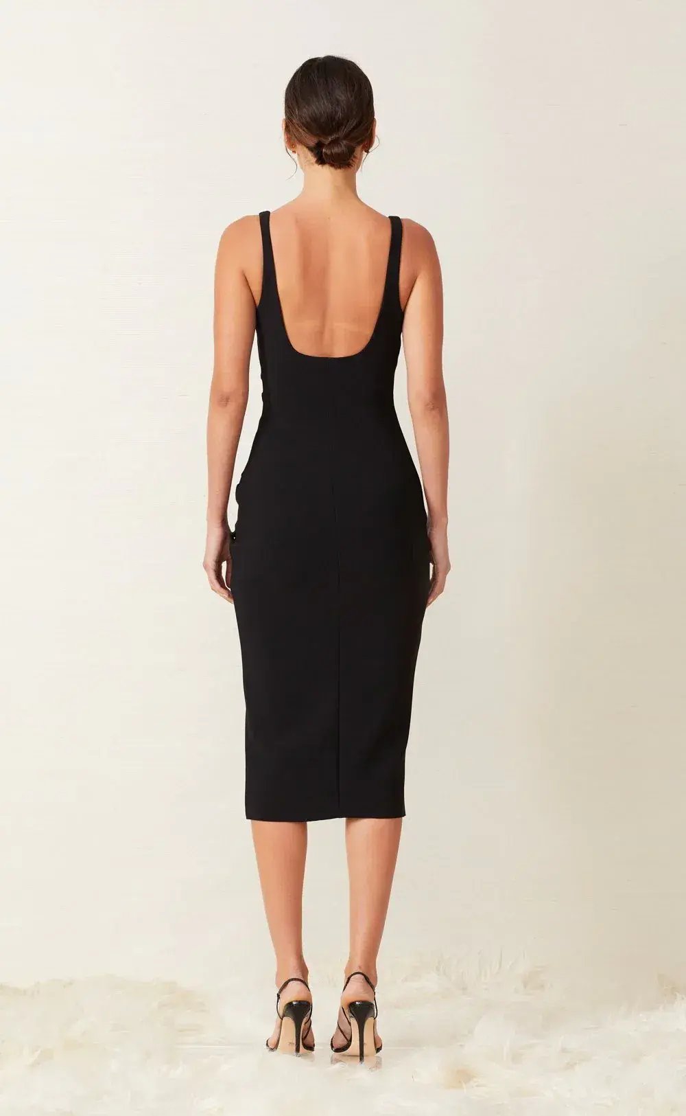 Bec & Bridge Karina Tuck Midi Dress in Black Size XS / AU 6 photo 2